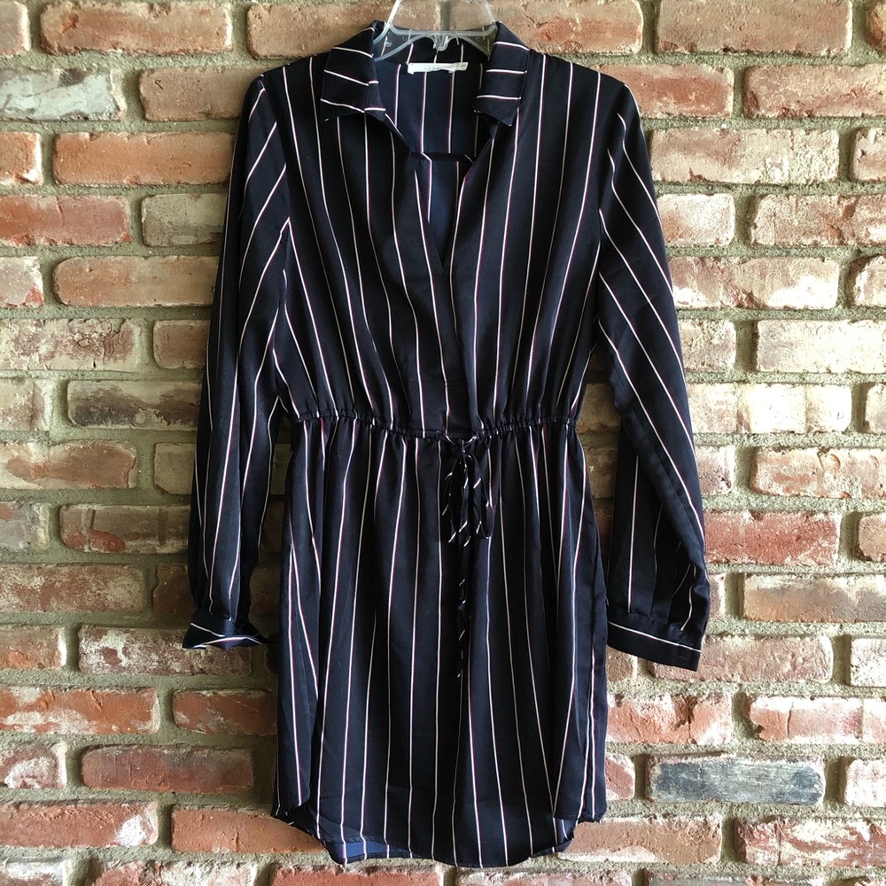 LUSH ELASTIC WAIST COLLARED DRESS